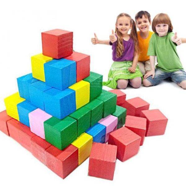 Dětské kostky | dřevěné kostky pro nejmenší, 20 ks - mix barev