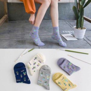 Vtipné ponožky | vysoké ponožky, styl kaktus, univerzální velikost