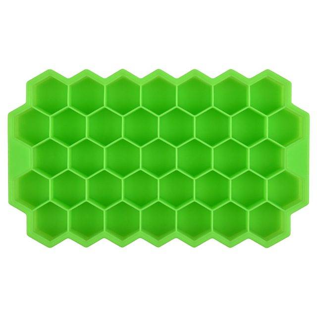 Silikonová forma na led | tvořítko na led, na 37 kostek - Zelená