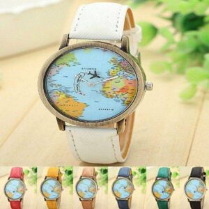 Dámské náramkové hodinky s mapou světa
