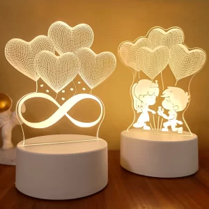 Dekorace do bytu | LED noční světlo, 3D lampa