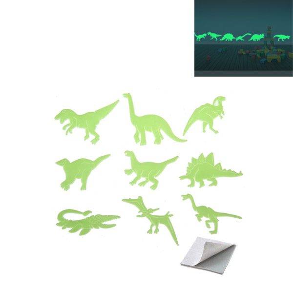 Dekorace na zeď | svítící samolepky na zeď dinosauři, 9 ks - různé velikosti
