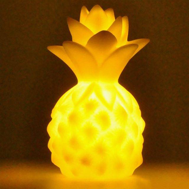 Noční světlo pro děti | LED lampa ananas, výška 13 cm - žlutý