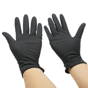 Černé gumové rukavice