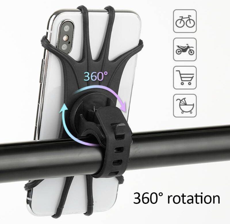 360° otočný silikonový držák na telefon pro kolo a motorku