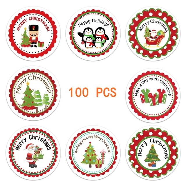 Dekorační vánoční samolepky - D109-100ks