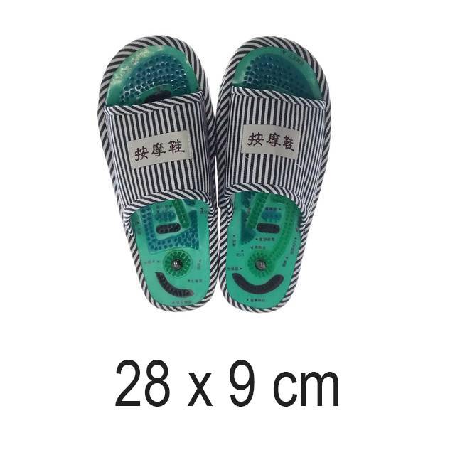 Masážní pantofle s akupresurními magnetickými body - Modrá, délka 28 cm