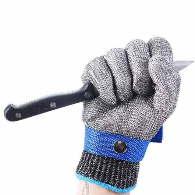 Odolné ocelové rukavice proti pořezání - Modrá, L