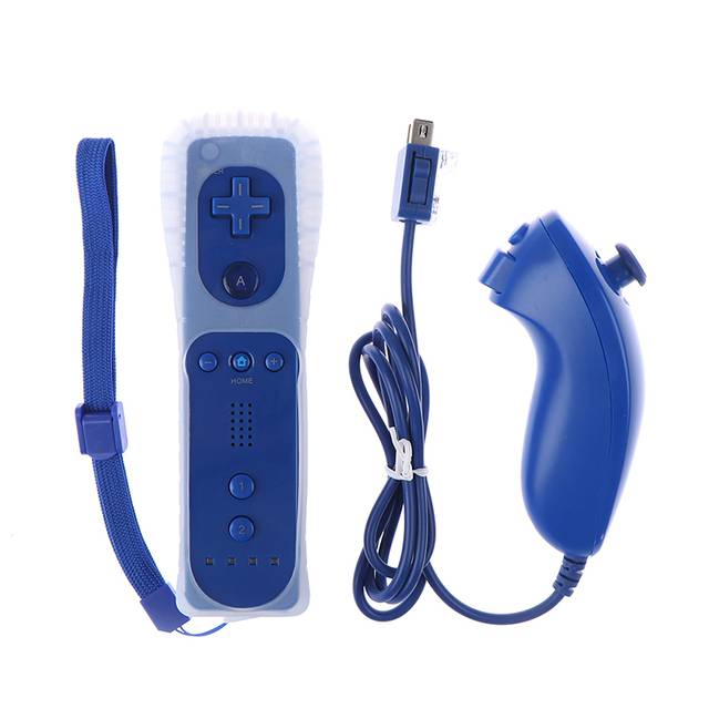 Wii ovladač + Wii nunchack - modrý set