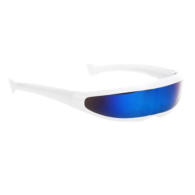 Sluneční brýle jednosklé - bílé s modrým sklem