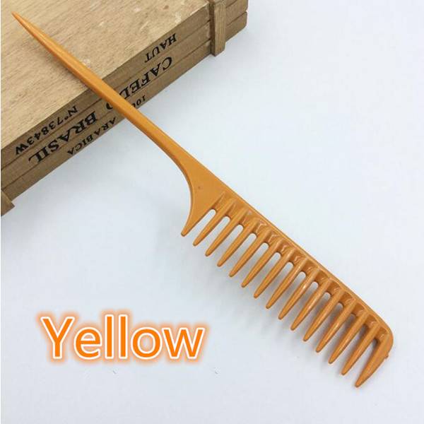 Kadeřnický hřeben na barvení a rozčesávání dlouhých vlasů - Žlutá