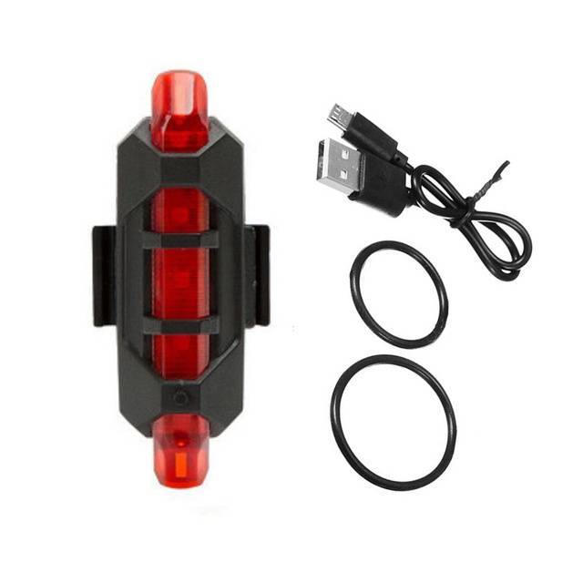 USB Led světlo na kolo, dobíjecí - Červená