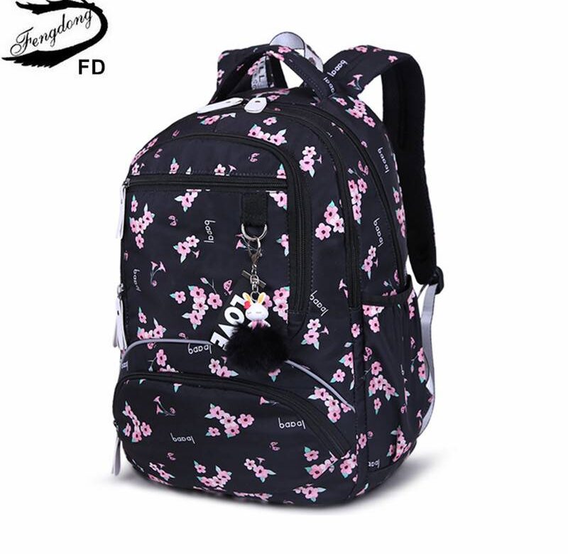 Školní dívčí batoh s květinovým designem