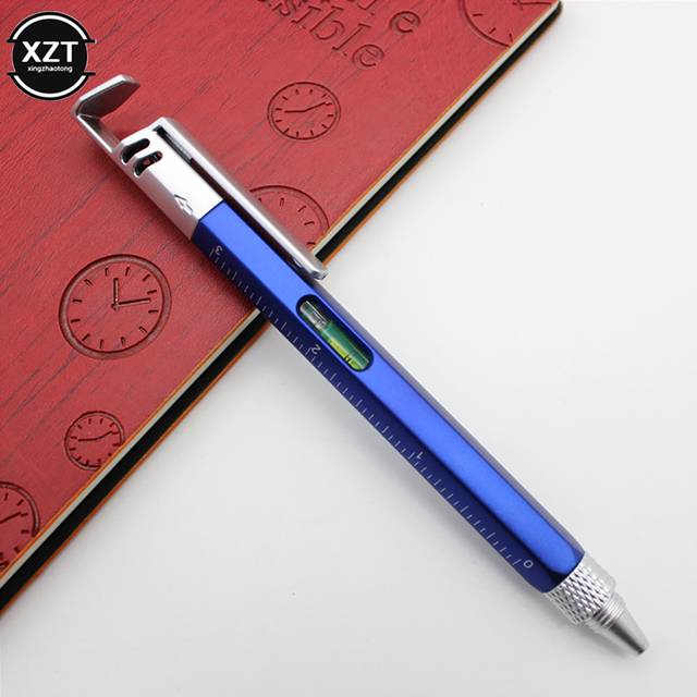 Multifunkční kuličkové pero s držákem na telefon - Modrá