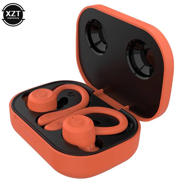 Bezdrátová sluchátka Bluetooth 5.0 s mikrofonem a nabíjecím boxem - Červená