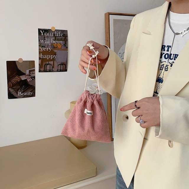 Jednoduchá minimalistická kosmetická taška - růžová-691
