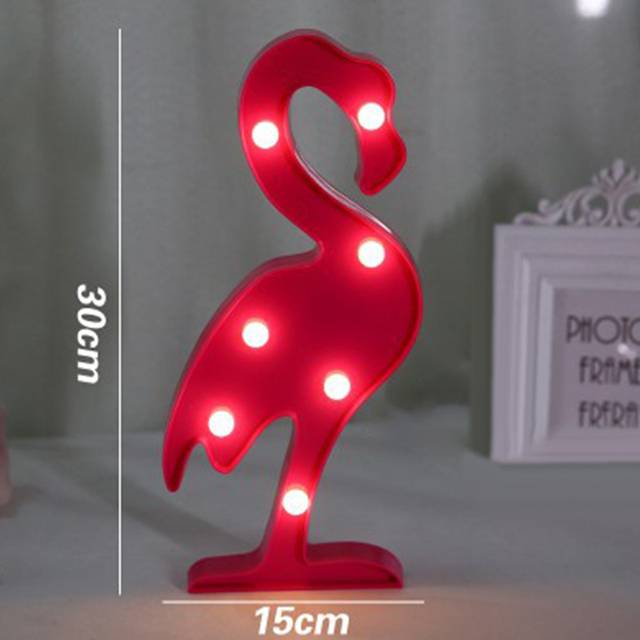 3D LED lampa | noční světlo pro děti - Plameňák