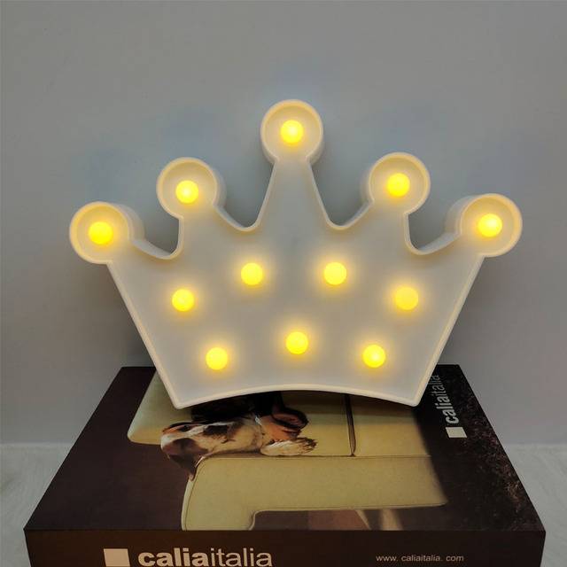 3D LED lampa | noční světlo pro děti - malá koruna bílá