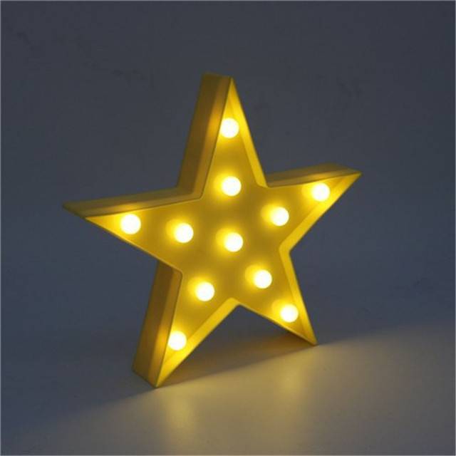3D LED lampa | noční světlo pro děti - hvězdy žluté