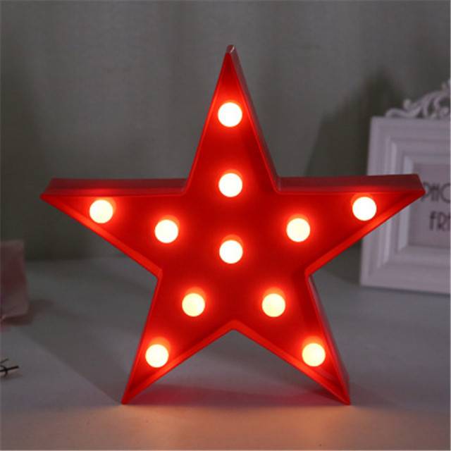 3D LED lampa | noční světlo pro děti - hvězdy červené