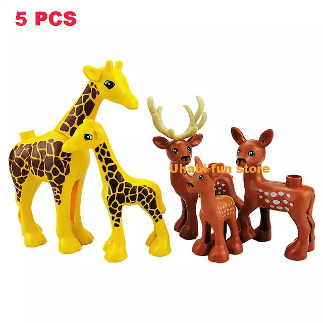 Stavebnice s motivem zvířat | Styl Lego - Žirafa Sika 5ks