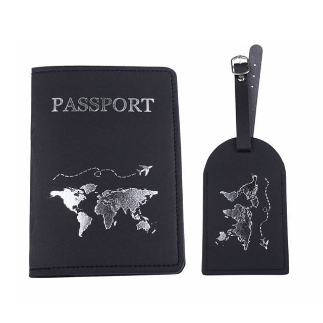 Luxusní sada na cestovní pas a kufr - černá 3