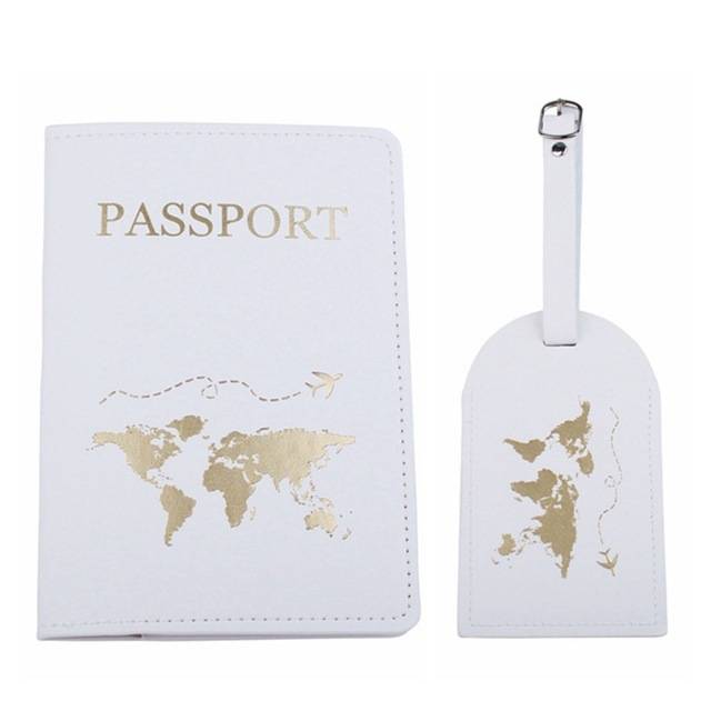 Obal na cestovní pas s visačkou z umělé kůže - Bílá 3