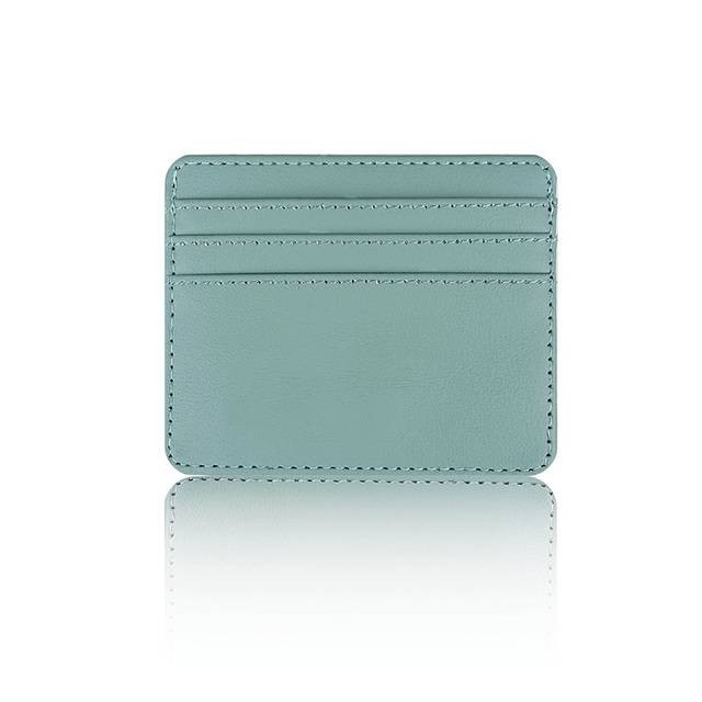 Tenká kožená peněženka pro karty - modrý