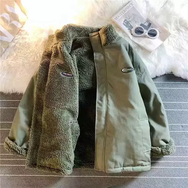 Teplý oboustranný podzimní kabát - 1-691, XXXL