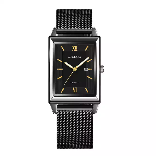 Luxusní dámské hodinky s ocelovým náramkem - Černé zlato