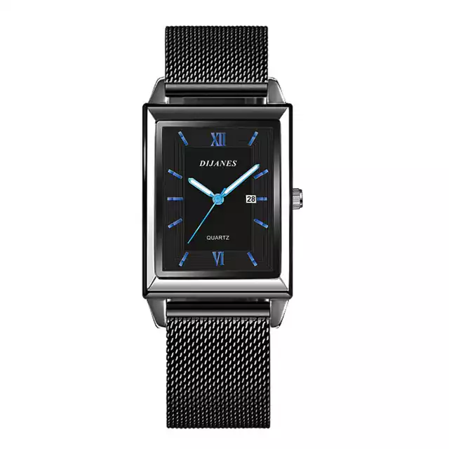 Luxusní dámské hodinky s ocelovým náramkem - Černá Modrá