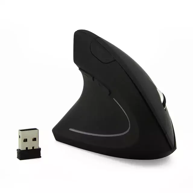 Vertikální bezdrátová myš | ergonomická myš - Černá levá ruka