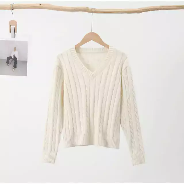 Dámský oversize svetr s dlouhým rukávem - krémově bílá