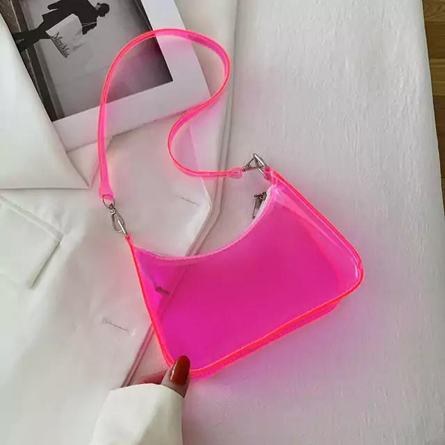 Průhledná dámská kabelka - Růžová