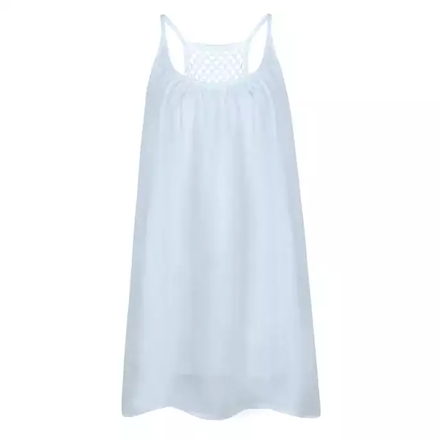 Volné letní plážové šaty - Bílý, 4XL