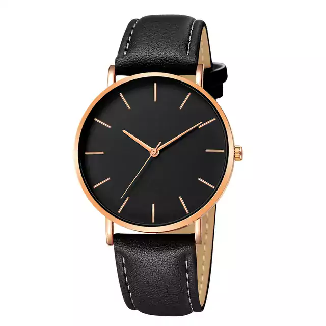 Elegantní pánské hodinky - Kůže černá 2
