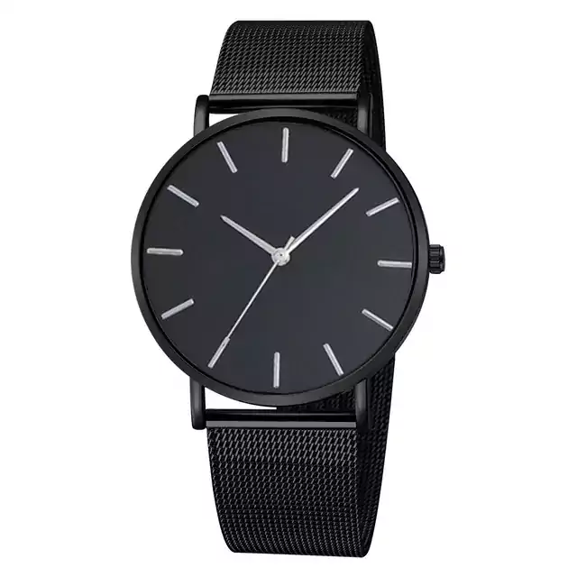 Elegantní pánské hodinky - Černý stříbrný ciferník