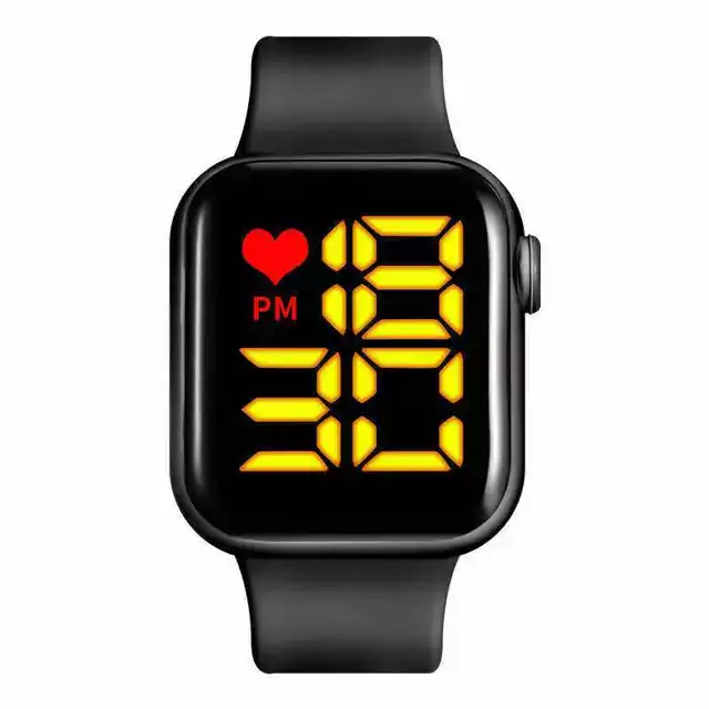 Digitální sportovní hodinky - Černá Žlutá