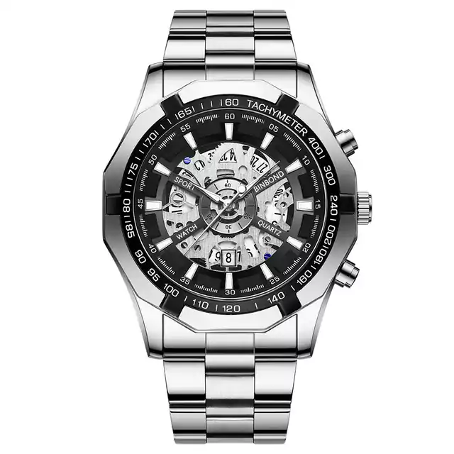 Luxusní vojenské hodinky - Stříbrná černá