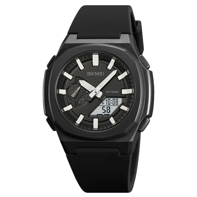 Vodotěsné pánské sportovní hodinky - Černá Bílá Bílá