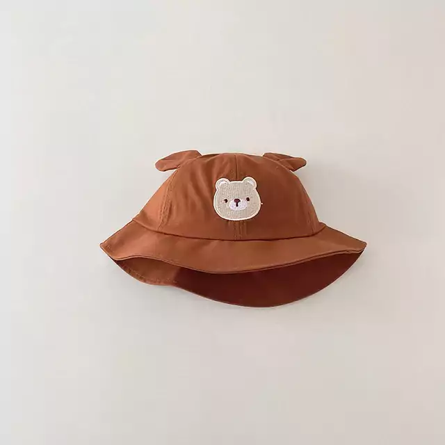 Roztomilý dětský klobouk s oušky - hnědý