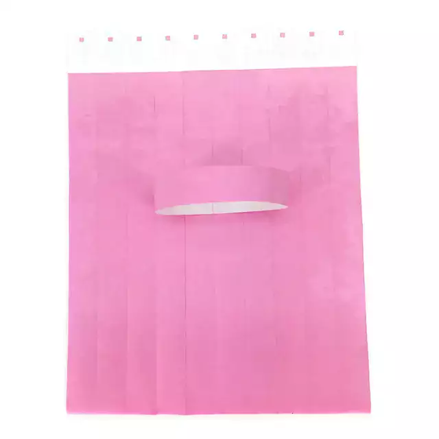 Voděodolné papírové náramky na party - 100 ks - růžový