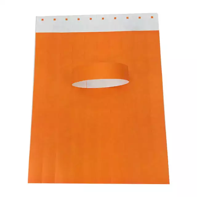 Voděodolné papírové náramky na party - 100 ks - oranžový