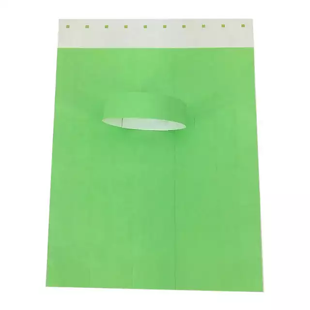 Voděodolné papírové náramky na party - 100 ks - Světle zelená