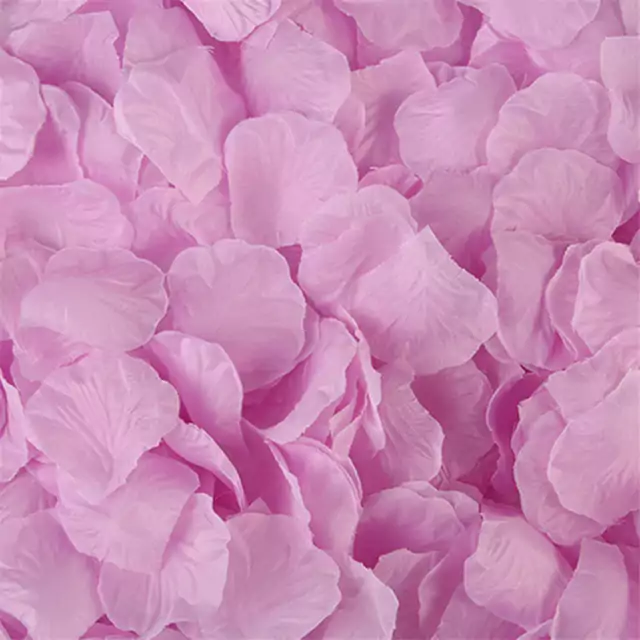 Hedvábné dekorační růžové lístky - Světle fialová