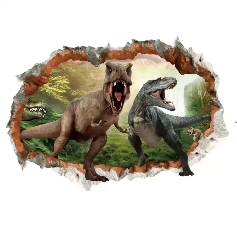 Tapeta na zeď | samolepka na zeď 3D dinosauři – 50 x 70 cm