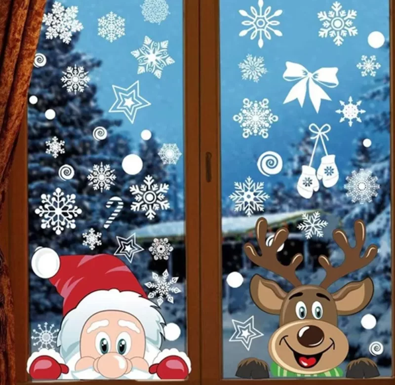 Vánoční PVC samolepky na okna