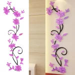 Samolepicí dekorace na zeď | 3D tapeta květy 80 x 24 cm