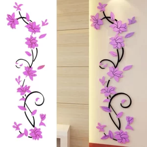 Samolepicí dekorace na zeď | 3D tapeta květy 80 x 24 cm