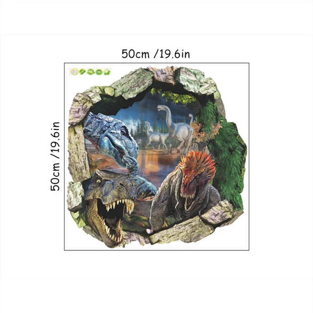 3D tapeta | samolepka na zeď dinosauři, 50 x 50 cm - ZY1439